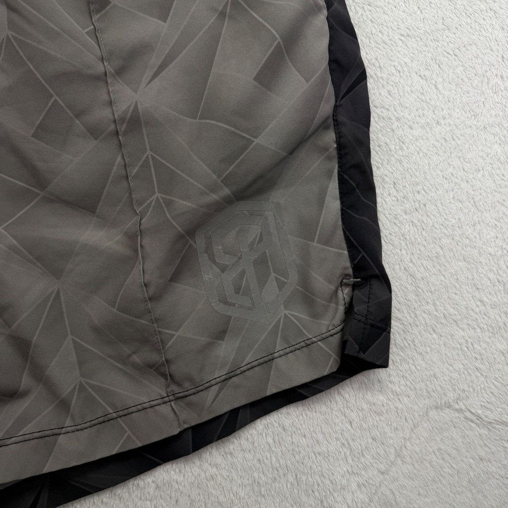 Born Primitive Athletic Shorts Small Grey Geometric Shard Print Performance Gym - Picture 4 of 11
